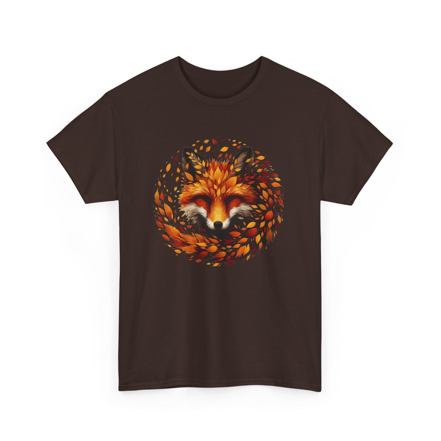 Fox Design Unisex Heavy Cotton Tee, Nature Lover Shirt, Animal Graphic Tee, Fall Apparel, Gift for Wilderness Enthusiasts
