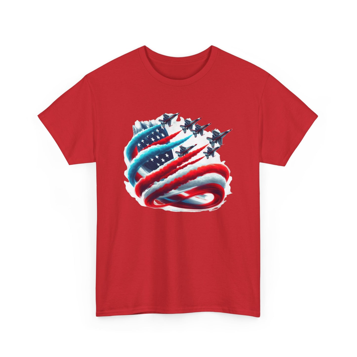 Patriotic Unisex Heavy Cotton Tee - Star-Spangled Americana T-Shirt, Fourth of July, Independence Day, Summer Barbecue