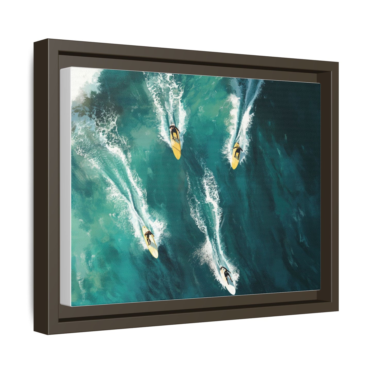 Surfing Adventure Framed Canvas Art, Ocean Wall Decor, Beach Lover Gift, Summer Home Decoration, Coastal Artwork