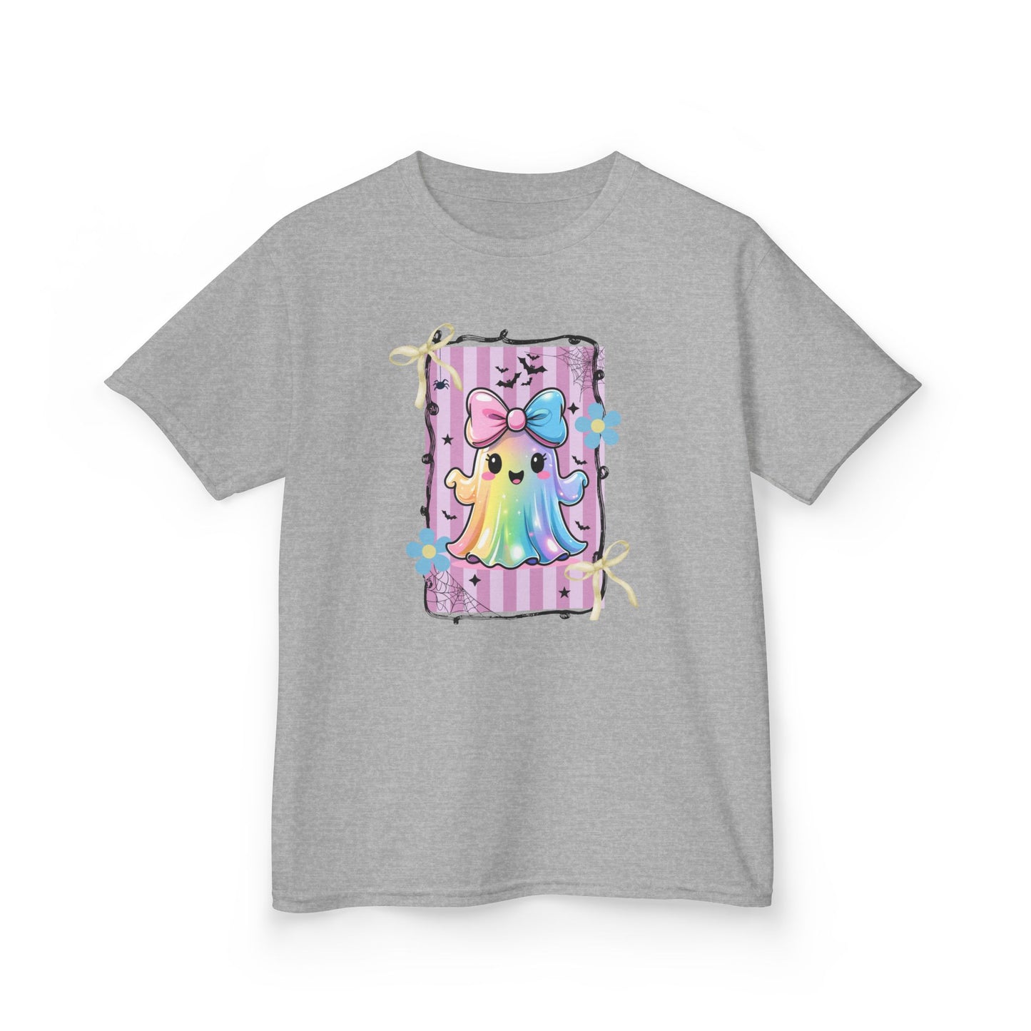 Adorable Rainbow Ghost Kids Tee, Cute T-Shirt, Fun Kids Clothing, Birthday Gift, Rainbow Tee, Kawaii Style