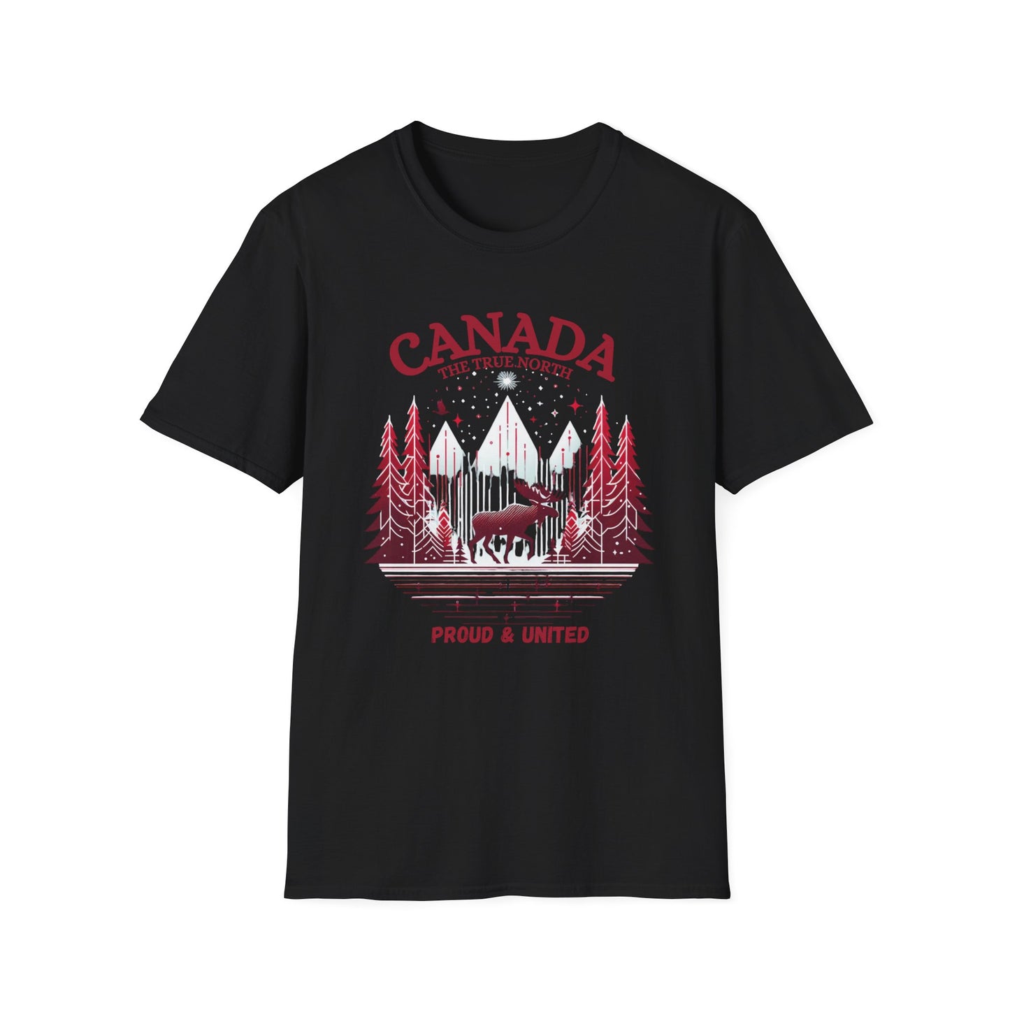 Canada Proud Unisex T-Shirt, Softstyle Tee, Moose Graphic Shirt, Nature Lover Gift, Canada Day Apparel