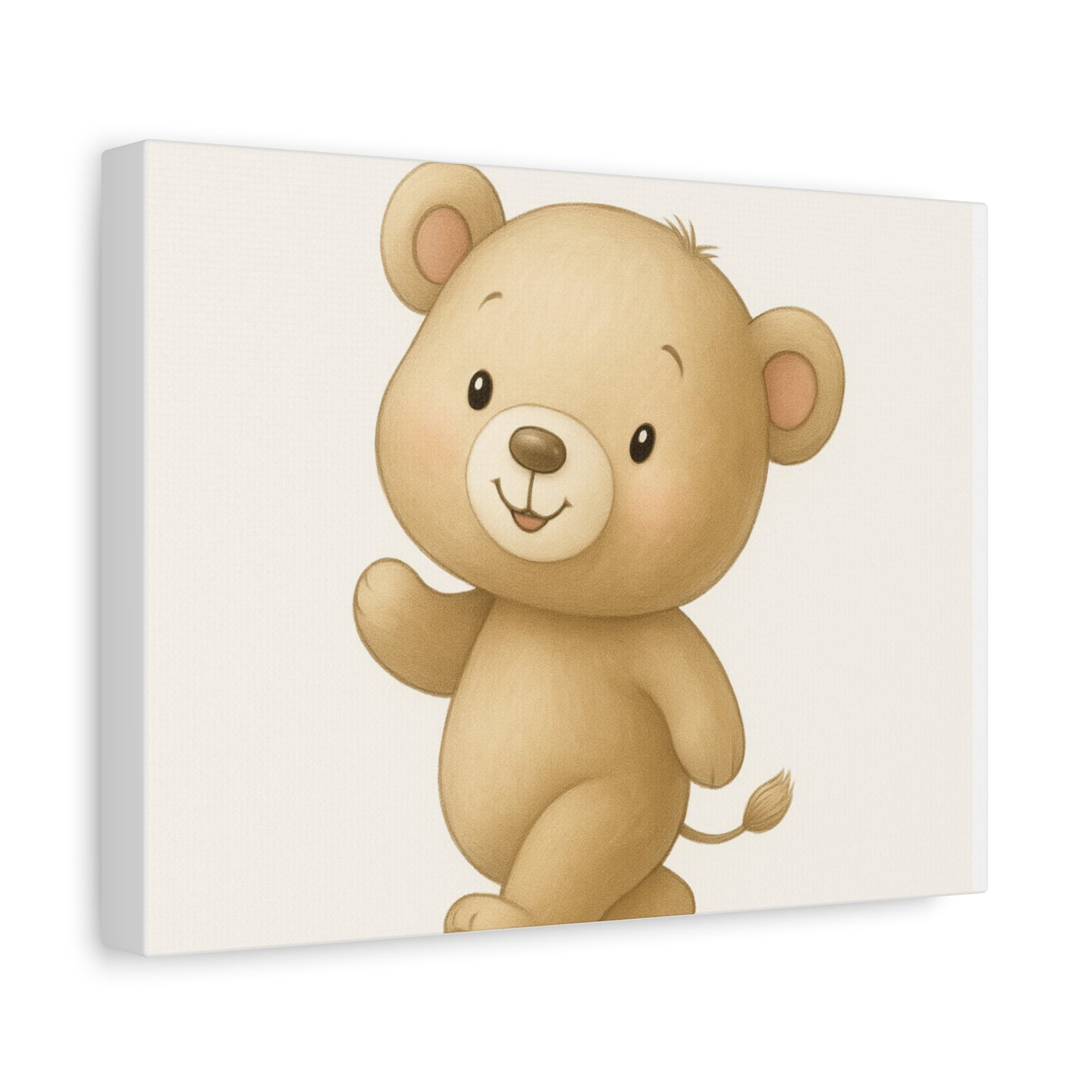 Cute Bear Canvas Art, Nursery Wall Decor, Baby Shower Gift, Kids Room Decor, Animal Illustration