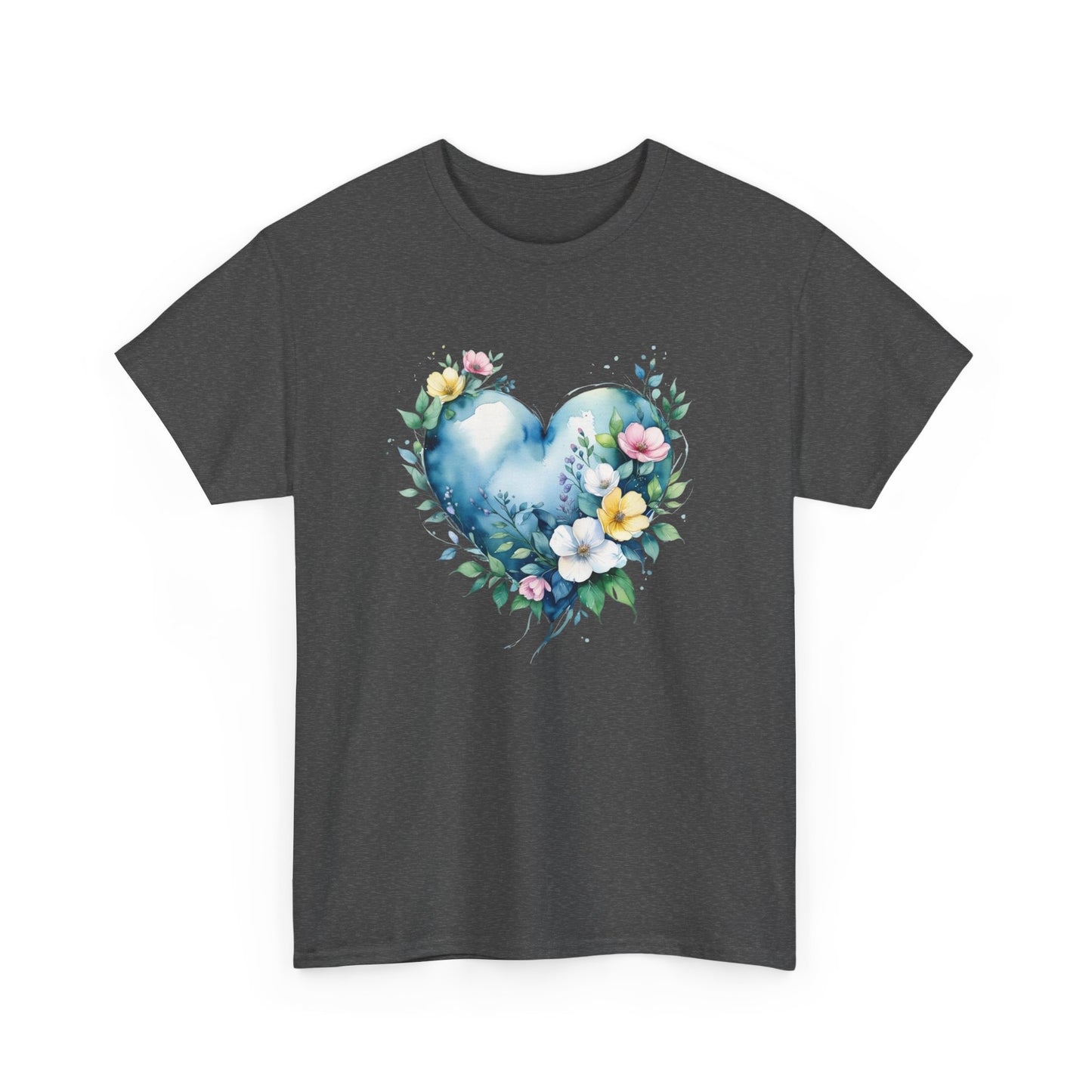 Floral Heart Unisex Tee | Botanical Graphic Tee, Gift for Her, Spring Fashion, Love Shirt, Casual Wear