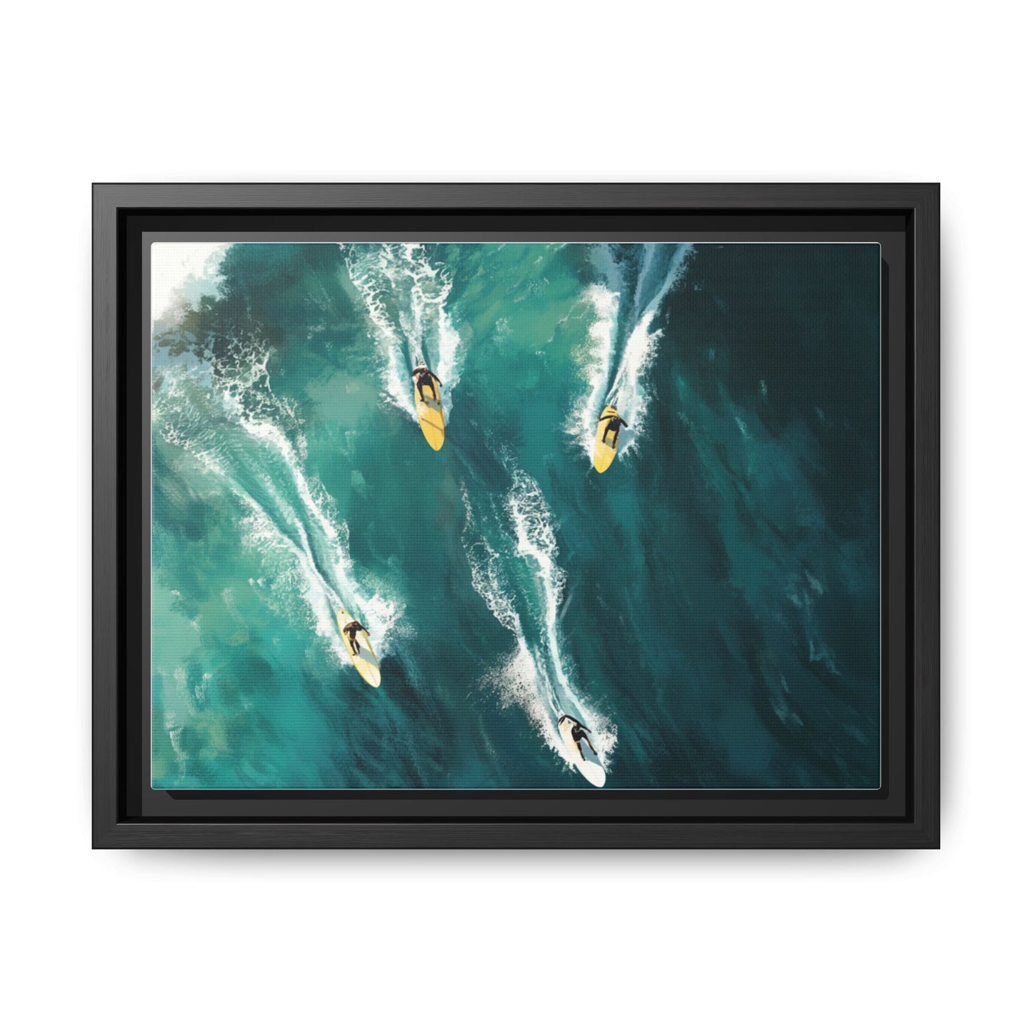 Surfing Adventure Framed Canvas Art, Ocean Wall Decor, Beach Lover Gift, Summer Home Decoration, Coastal Artwork