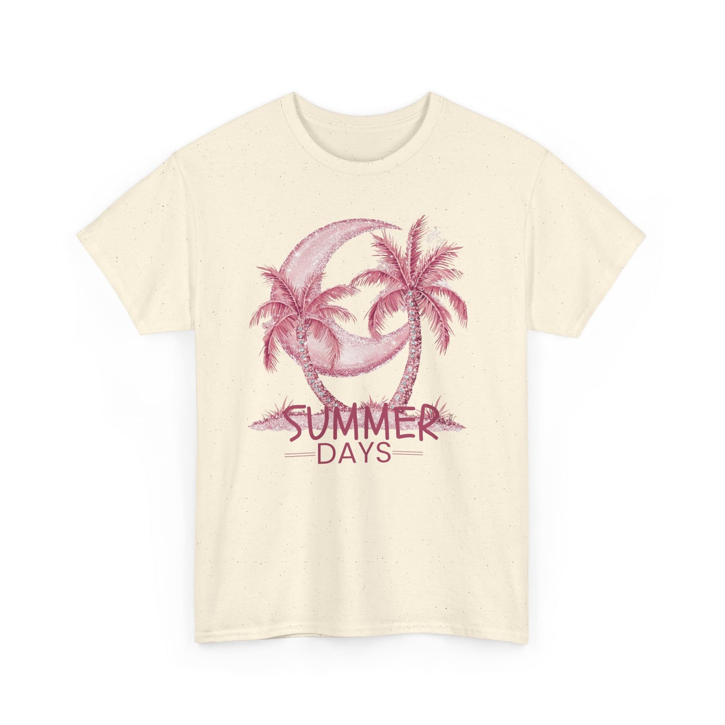 Summer Days Unisex Heavy Cotton Tee, Beach Vibes T-Shirt, Casual Wear, Gift for Him/Her, Summer Party Top, Vacation Shirt