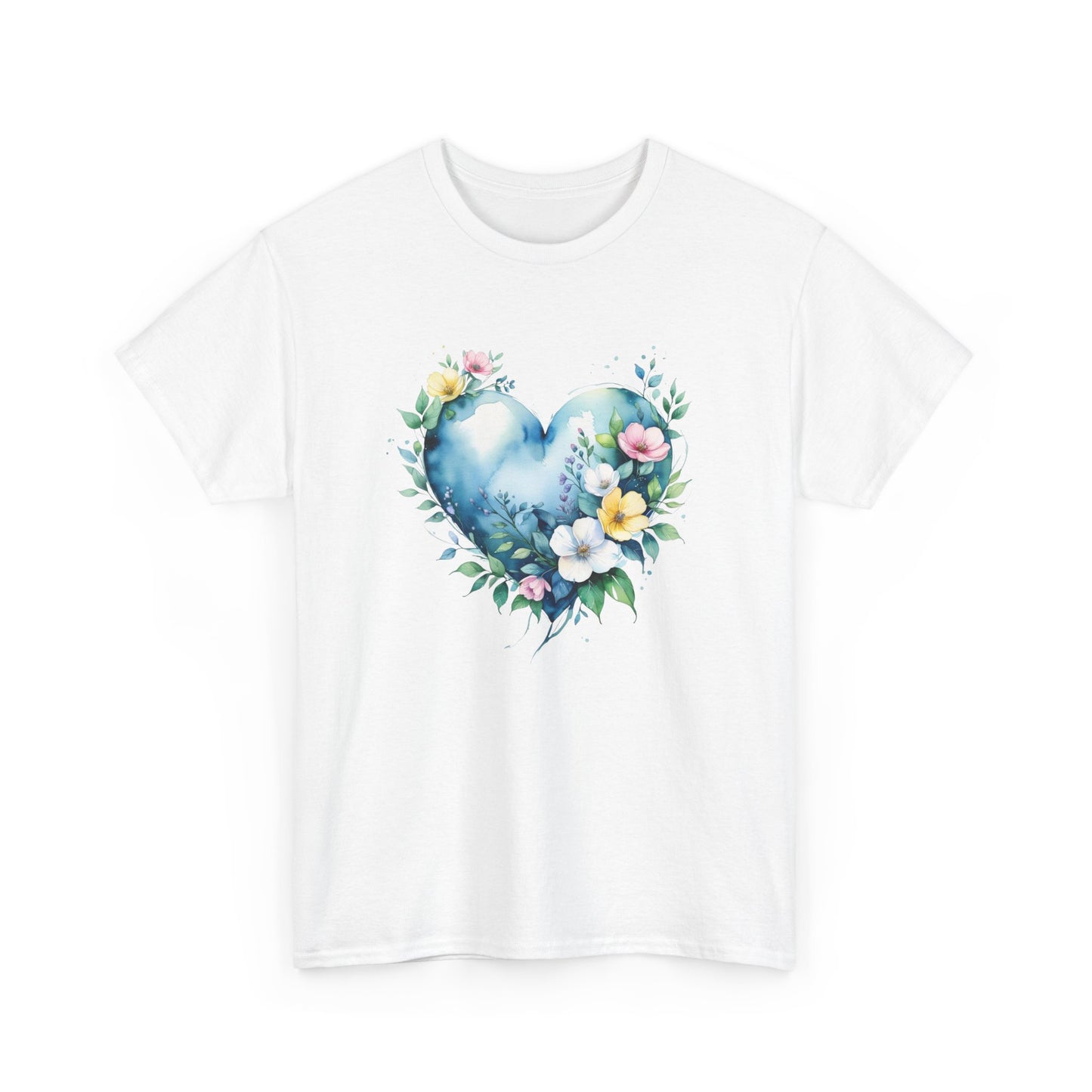 Floral Heart Unisex Tee | Botanical Graphic Tee, Gift for Her, Spring Fashion, Love Shirt, Casual Wear