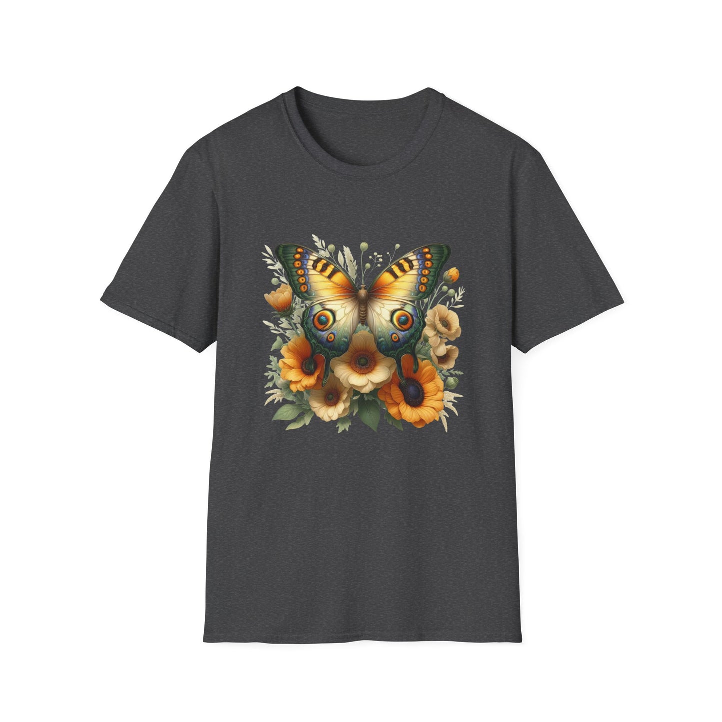 Butterfly Floral Unisex T-Shirt, Nature Lover Shirt, Gift for Her, Summer Wear, Eco-Friendly Fashion
