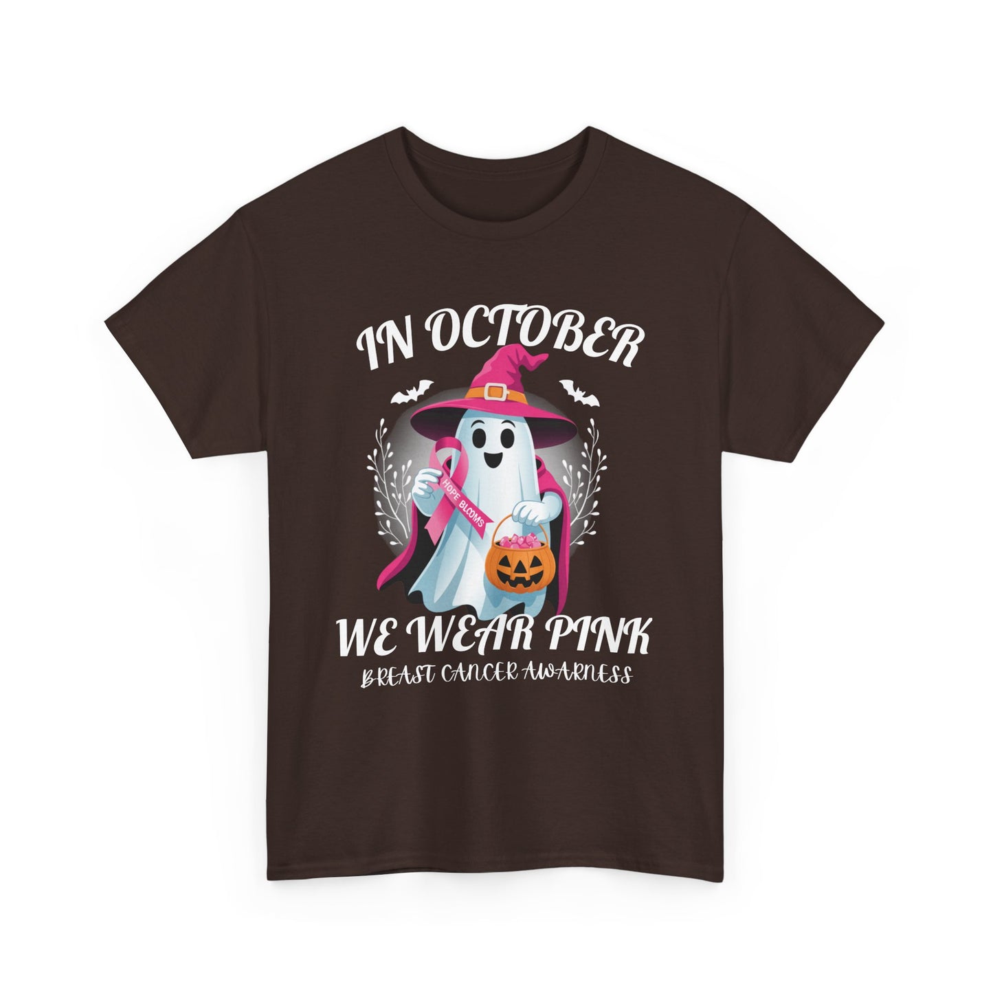 October Ghost Awareness Tee - Pink for Breast Cancer, Halloween Shirt, Unisex Tee, Gift for Awareness Month, Spooky Season Apparel