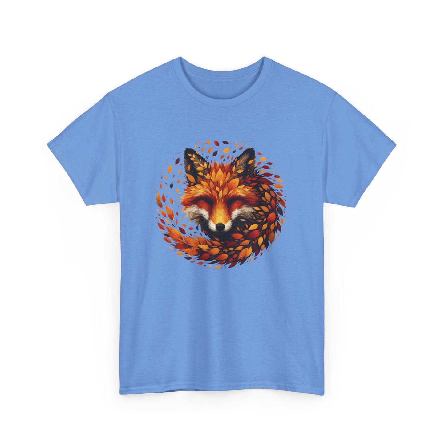 Fox Design Unisex Heavy Cotton Tee, Nature Lover Shirt, Animal Graphic Tee, Fall Apparel, Gift for Wilderness Enthusiasts