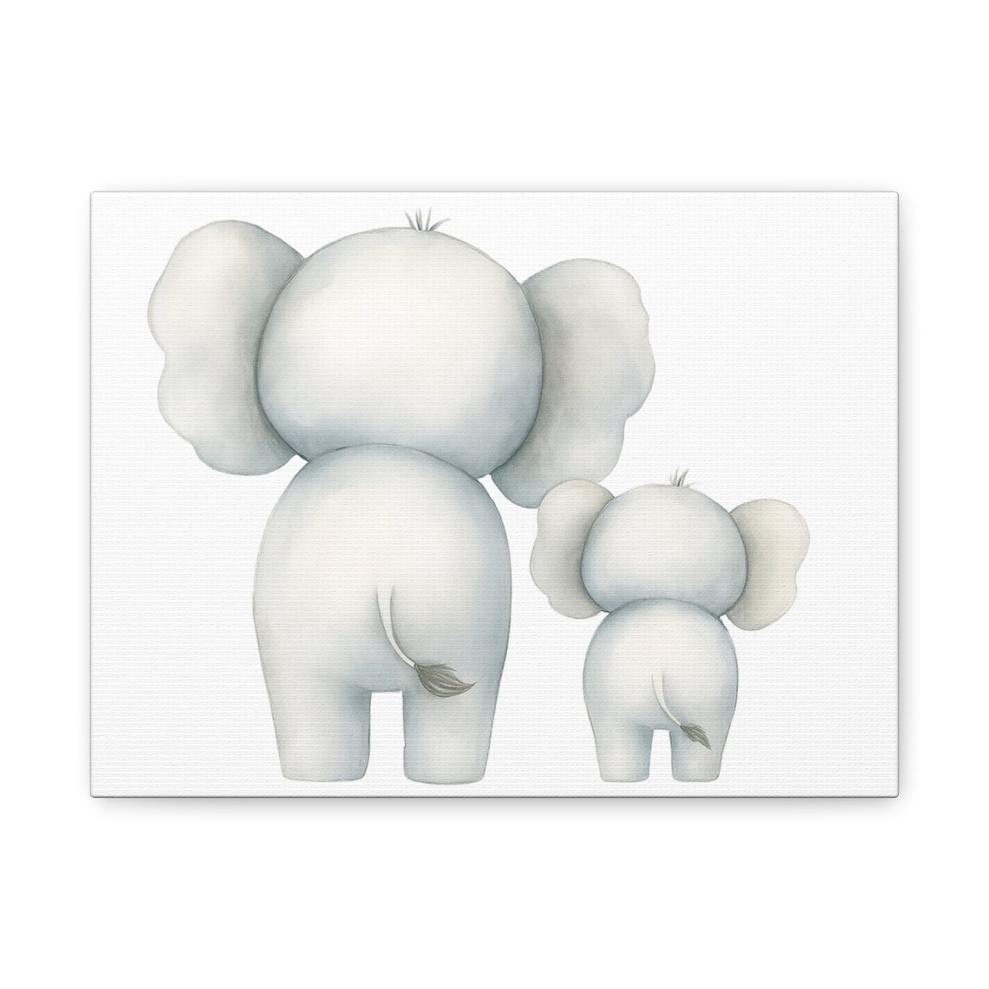 Whimsical Elephant Family Canvas Art, Nursery Decor, Kids Room Wall Art, Baby Shower Gift, Animal Print, Playroom Wall Hanging