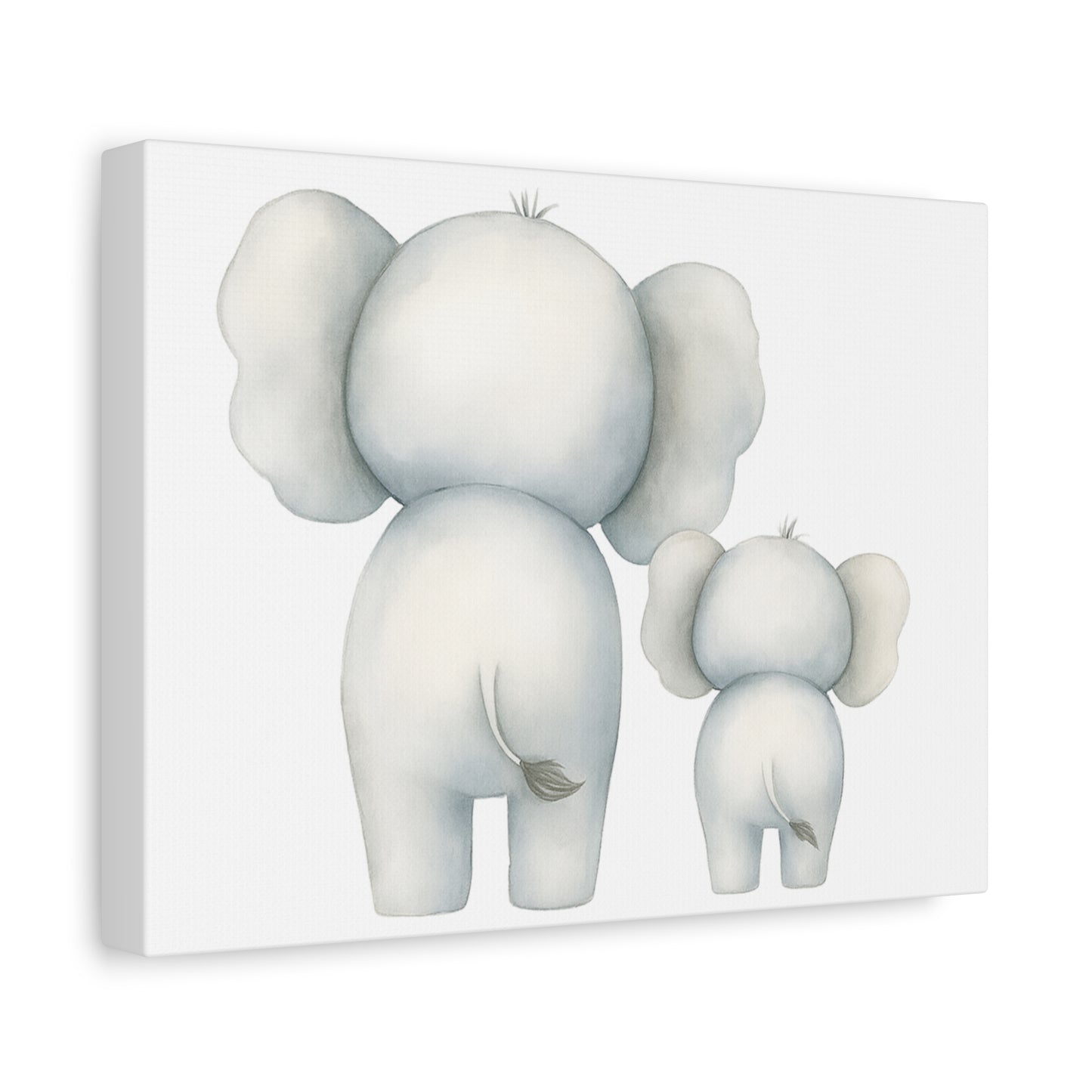 Whimsical Elephant Family Canvas Art, Nursery Decor, Kids Room Wall Art, Baby Shower Gift, Animal Print, Playroom Wall Hanging