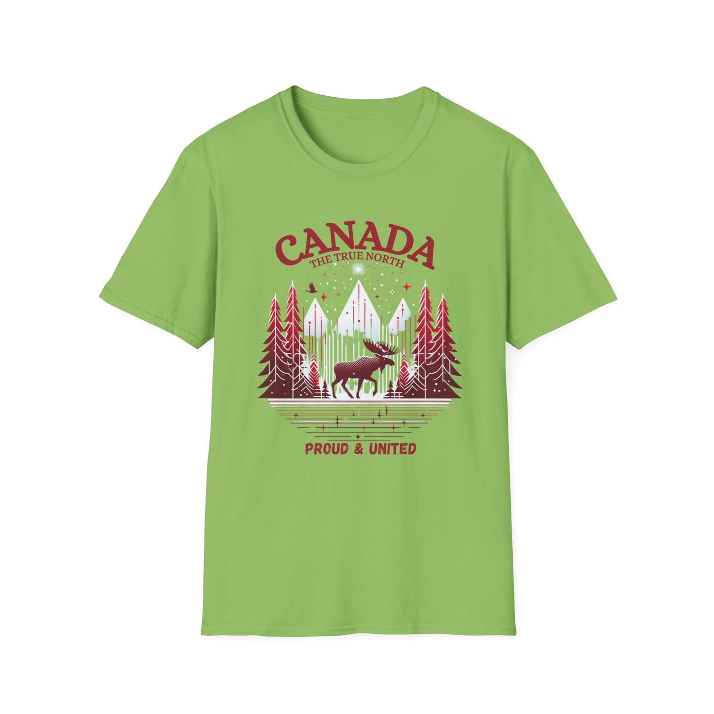 Canada Proud Unisex T-Shirt, Softstyle Tee, Moose Graphic Shirt, Nature Lover Gift, Canada Day Apparel