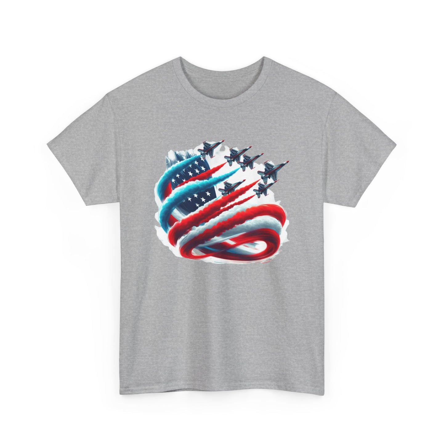 Patriotic Unisex Heavy Cotton Tee - Star-Spangled Americana T-Shirt, Fourth of July, Independence Day, Summer Barbecue