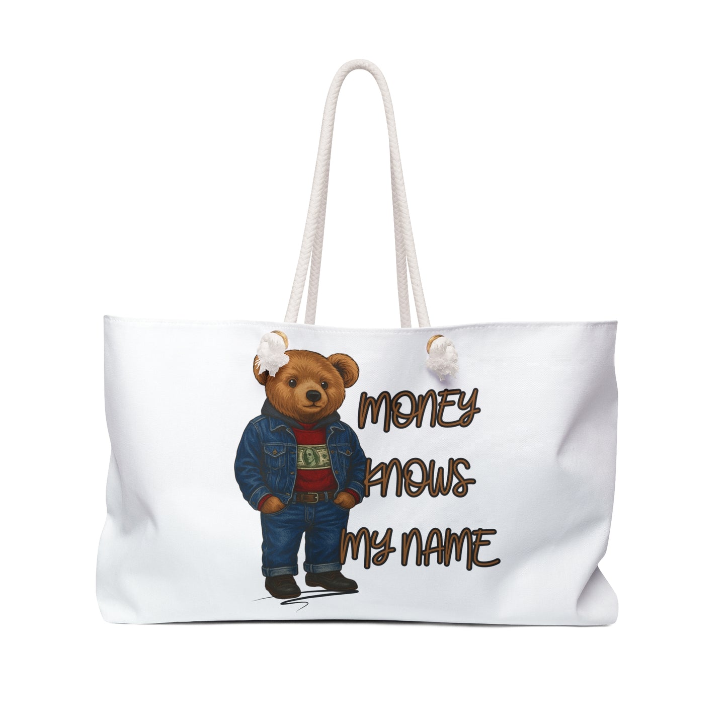 Stylish Weekender Bag - Fun Bear Design for Travel, Beach, Gym, Gifts, Everyday Use