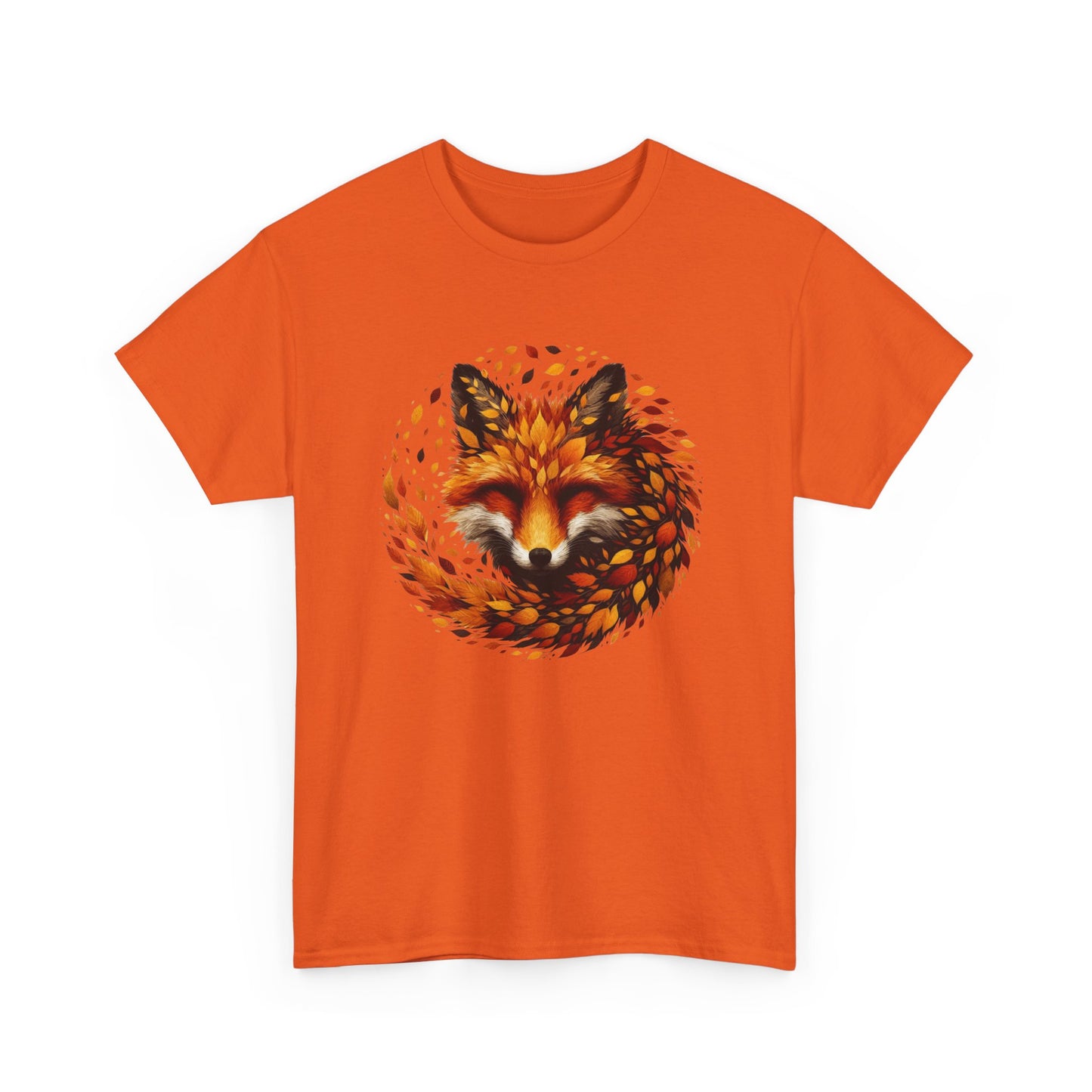 Fox Design Unisex Heavy Cotton Tee, Nature Lover Shirt, Animal Graphic Tee, Fall Apparel, Gift for Wilderness Enthusiasts