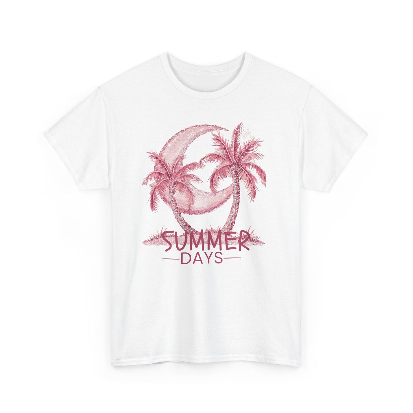 Summer Days Unisex Heavy Cotton Tee, Beach Vibes T-Shirt, Casual Wear, Gift for Him/Her, Summer Party Top, Vacation Shirt