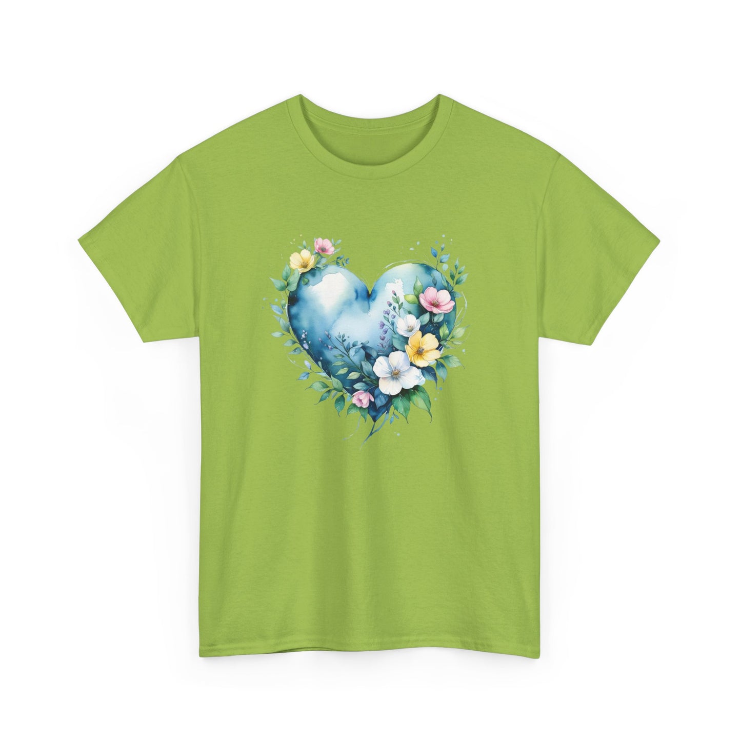 Floral Heart Unisex Tee | Botanical Graphic Tee, Gift for Her, Spring Fashion, Love Shirt, Casual Wear
