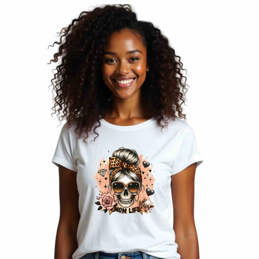 Fashion Skull Tee, Unisex Graphic T-Shirt for Day of the Dead, Boho Style, Cool Casual Wear, Gift for Her