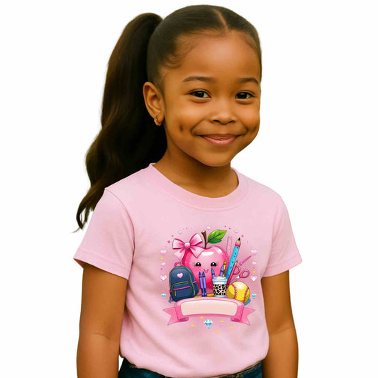 Cute School Supplies Tee, Back to School Shirt, Teacher Gift, Kids Apparel, Unisex Cotton T-Shirt