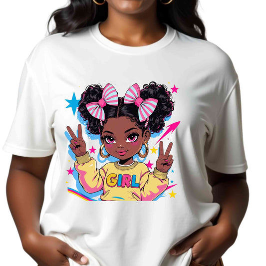 Empowerment Graphic Tee: Cute Girl Design | Unisex Fashion | Youth Empowerment | Gift for Her | Casual Wear | Non-Binary Fashion | [...]