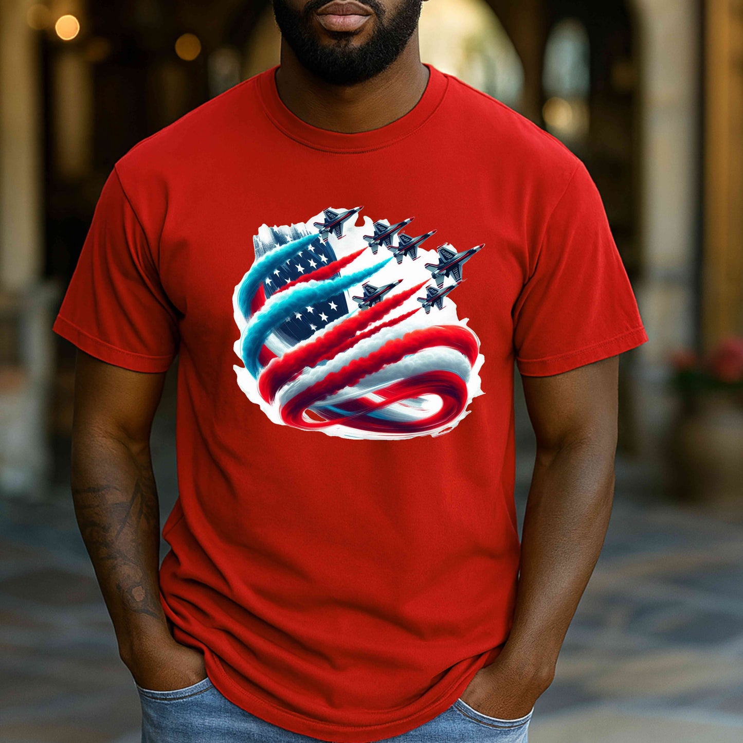 Patriotic Unisex Heavy Cotton Tee - Star-Spangled Americana T-Shirt, Fourth of July, Independence Day, Summer Barbecue