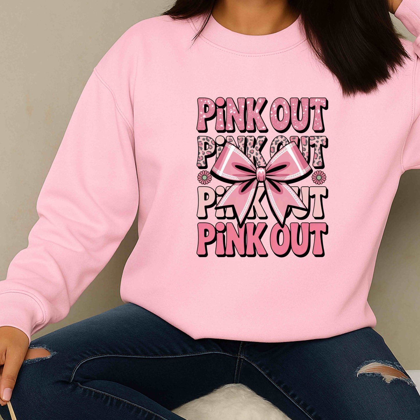 Pink Out Crewneck Sweatshirt | Cozy Fall Fashion, Breast Cancer Awareness, Casual Wear, Gift for Her, Stylish Comfort