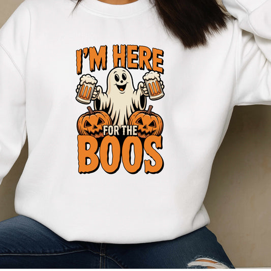 Halloween Unisex Long Sleeve Tee - I'm Here for the Boos
