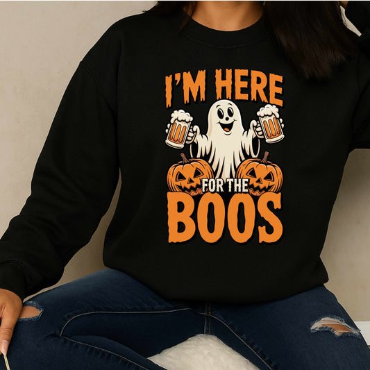 Halloween Unisex Long Sleeve Tee - I'm Here for the Boos